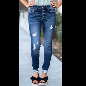 KanCan High Rise Button Fly Skinny